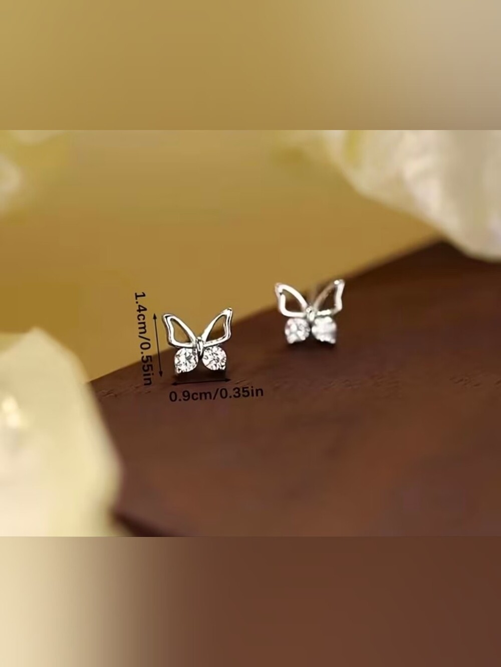 $8 Each Or Bundle 5/$20 Silver Butterfly Crystal Stud Earrings